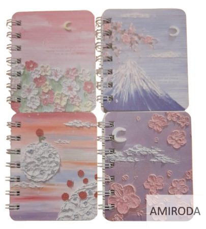 Mini spirál notesz, A7, vonalas, 80lapos, SAKURA 