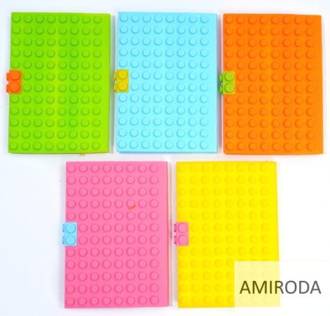"LEGO" Notesz, A5, vonalas, szilikonos borítóval,