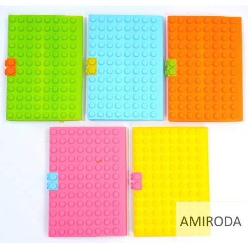 "LEGO" Notesz, A5, vonalas, szilikonos borítóval,
