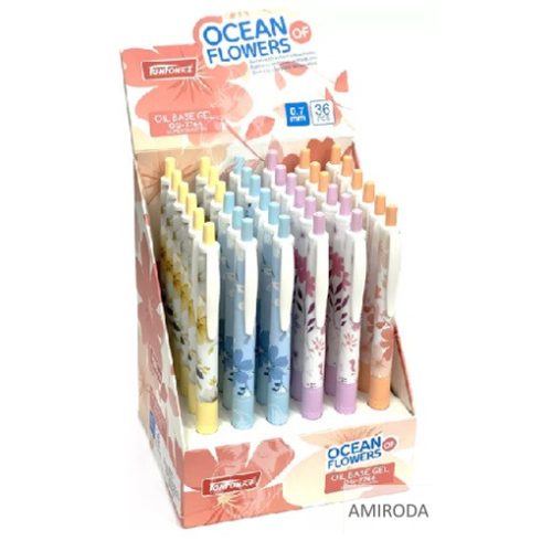 TENFON oil base pen,vonalvastagság: 0.7mm, írás színe: kék, "OCEAN FLOWERS"