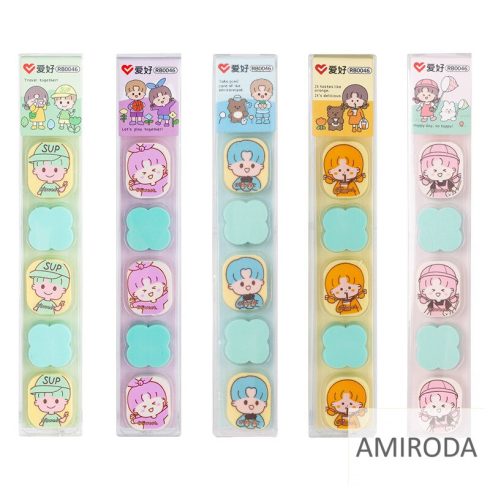 Radír szett, 5db-os - kifutó