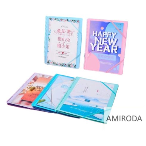 TRANBO 20lapos spirál bemutató mappa, gumis 