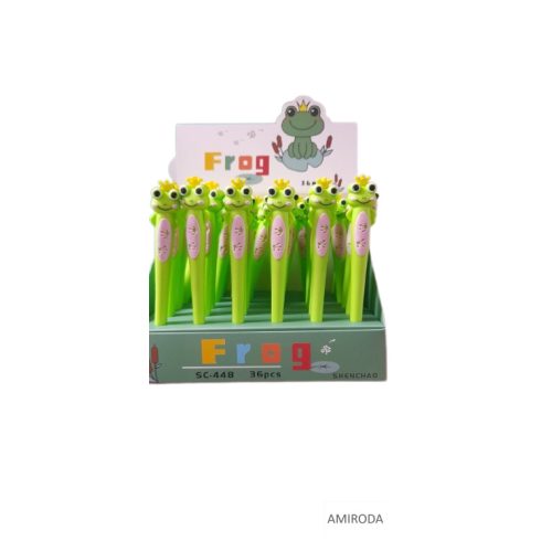 Béka király, kupakos zseléstoll, 0,5mm, kék