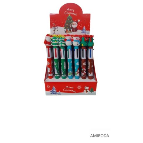 Karácsonyi mintás 4 színű golyóstoll 