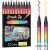 Akril marker készlet, 12db-os, ecsetvégű, 1-6mm,