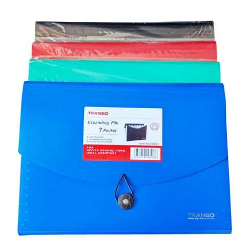 TRANBO  A4 gumis irattartó, 7 zsebes