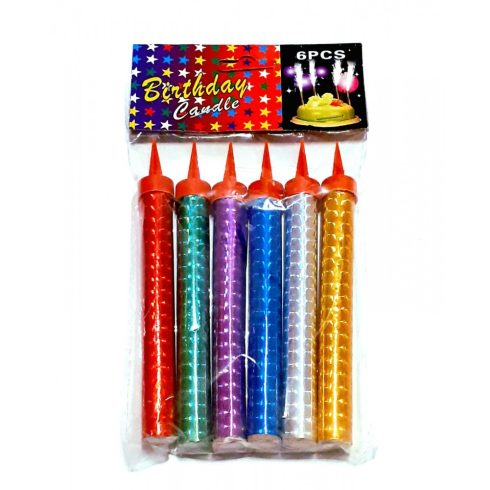 Torta tüzijáték ,színes ,6db/csomag, 15cm  