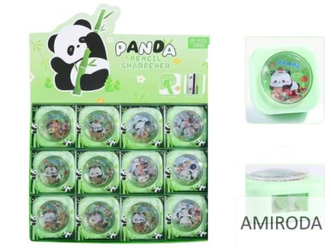 Panda dupla lyukú,csillámos-glitteres tartályos hegyező