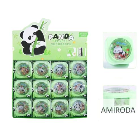 Panda dupla lyukú,csillámos-glitteres tartályos hegyező