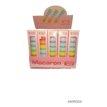 Szövegkiemelő, filctoll, macaron formájú, 6 színű