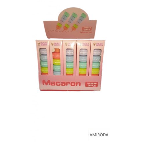 Szövegkiemelő, filctoll, macaron formájú, 6 színű