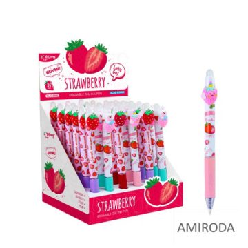   YALONG Radírozható zseléstoll, epres,0,5mm, kék tollbetéttel