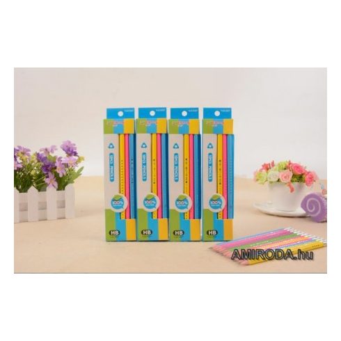 YALONG háromszögletű HB grafitceruza, radír nélkül, színes test, 1db